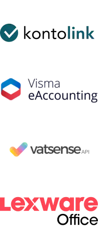 kontolink Visma eAccounting vatsense Lexware Office